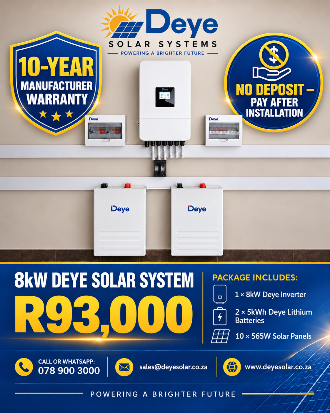 8kW – 2 × 5kWh Batteries